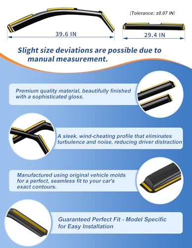 in-Channel Window Rain Guards Fit for Chevy Silverado 1500 & GMC Sierra 1500 Crew Cab 2019-2026 Extra Durable Window Deflectors Window Vent Visors Truck Vent Shades Exterior Car Accessories - size: 2019-2026 Chevy Silverado/GMC Sierra 1500 Crew Cab