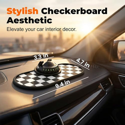Mobile Phone Bracket Anti-Slip Mat,2026 New Multifunction Car Dashboard Mat with Temporary Parking Number Sticker,Universal Car Organizer Non-Sticky Pad for Phones Sunglasses Keys Gadgets (Pink) - color: Pink