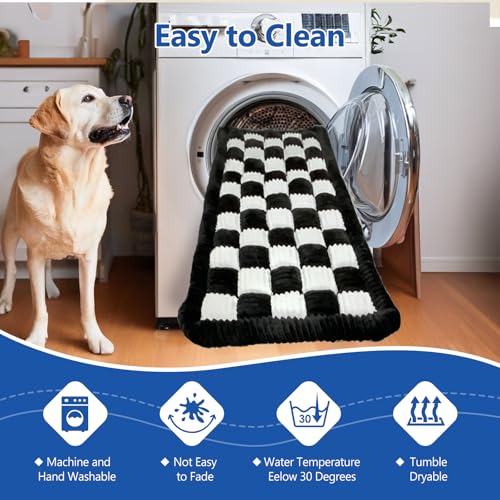 Thickened Dog Bed for Car Back Seat, Upgraded Bottom Non-Slip, Fits Hard Bottom car seat Cover for Dogs, Premium Mixed Color, Dog Car Seat Cover (Black-White) - color: Black-White