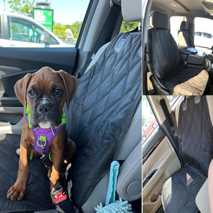 AsFrost Dog Seat Cover Cars Trucks SUVs, Thick 600D Waterproof Pet Car Seat Cover Dog, Heavy Duty & Wear-Resistant Durable Nonslip Backing with Side Flaps, Scratchproof Dog Front Seat Cover - color: black, size: 1 PCS