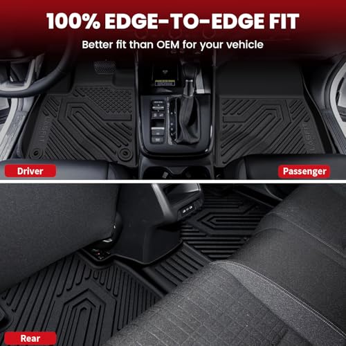 LASFIT Floor Mats & Cargo Mat for Honda HRV 2016-2022 (AWD Model), All Weather TPE Custom Fit HR-V Floor Liner Accessories, 1st & 2nd Row & Trunk Mat Full Set, Black (Not for FWD) - style: 6）For Honda HR-V AWD | 2016-2022 | Full Set