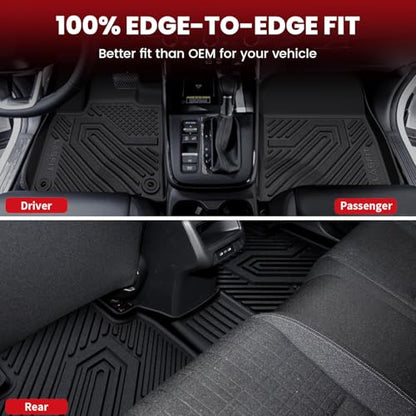 LASFIT Floor Mats & Cargo Mat for Honda HRV 2016-2022 (AWD Model), All Weather TPE Custom Fit HR-V Floor Liner Accessories, 1st & 2nd Row & Trunk Mat Full Set, Black (Not for FWD) - style: 6）For Honda HR-V AWD | 2016-2022 | Full Set