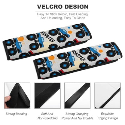 Fashion Car Seat Belt Covers Soft Cushion Pad Car Shoulder Strap Harness Pad Grunge Monster Truck Car Art - color: Color846