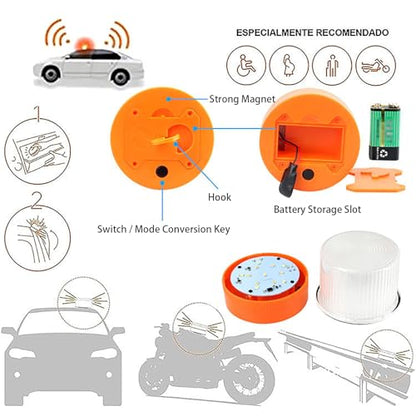 Magnetic Wireless Warning Light Portable Flashing Emergency Safety Warning Light for Trucks Vehicles Car IP67 Water Proof (Yellow White) - color: Yellow White