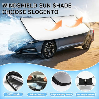 Custom Fit Windshield Sun Shade for Dodge Challenger 2008-2023, Blocks UV & Heat, Front Window Sunshade Accessories, Easy Fold & Store Keep Your Car Cooler - size: for 2008-2023 Dodge Challenger