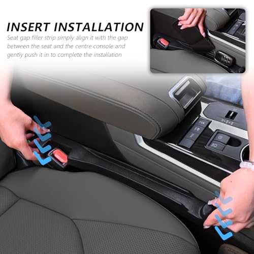 3 in 1 Car Seat Gap Filler Organizer,2PCS Multifunctional Car Seat Gap Plug with Storage Slot & Hook Function,Anti-Drop Cars Gaps Seats Filler Cars Clutter Catcher for SUVs Trucks