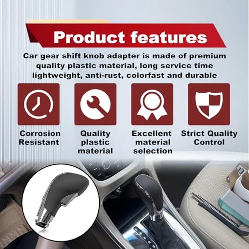 Automatic Gear Stick Shift Knob Compatible with 2012-2017 Buick Verano Car Gear Shift Knob Leather Car Stick Lever Gear Shifter Knob Cover Head Handle Lever(Black) - color: black