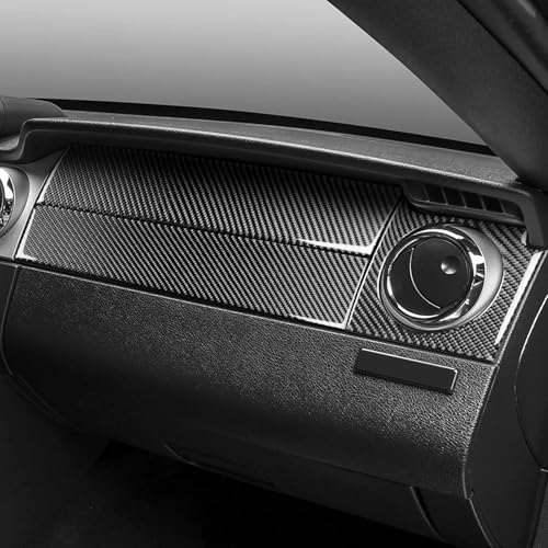 Passenger Instrument Dashboard Trim Cover Stickers Compatible with Ford Mustang GT Shelby 2005 2006 2007 2008 2009 Soft Carbon Fiber Car Accessories Decals - color: Co-pilot Dash-black
