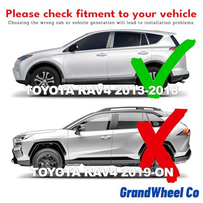 Window Deflectors Smoke Tinted Tape-On Side Window Vent Visor Deflectors Rain Guards Compatible with Toyota RAV4 2013-2018 - 4pcs. GW0050 - color: Black