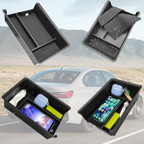 Jaronx Compatible with BMW Center Console Organizer for 3 Series G20 2019-2025/4 Series G22 i4 G26 2021-2025, for BMW 3' Organizer Tray 2019-2025, i4/4' Console Storage Box 2021-2025 - size: G20/G22 Console Organizer