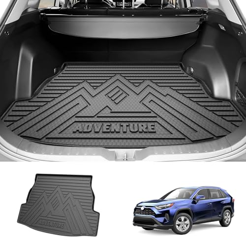 Powerty Trunk Mat for Toyota RAV4 2019-2025 Accessories(Include Hybrid&Gasoline), All Weather Cargo Mat TPE Cargo Liner Replacement for Rav4 Rear Trunk Liner,Black - size: Cargo Mat｜For｜19-25｜Toyota Rav4