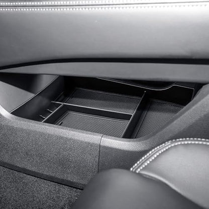 EDBETOS 2PCS/Set Center Console Organizer Compatible with Nissan Rogue 2021-2023 2024 2025 2026 Interior Accessories Lower Console Armrest Secondary Storage Box Pallet Middle Insert Tray Black ABS