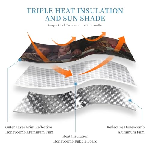 Funny Car Windshield Sun Shade Foldable Sunshade for Car Windshield Covers Blocks UV Rays Automotive Interior Sun Protection 51 x 27.5 in