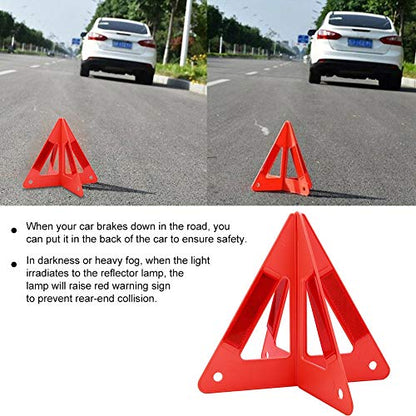 Akozon Emergency Triangles, Portable Car Roadside Triangles Emergency Breakdown Reflective Triangle For Car Warning Safety Road Stop Sign
