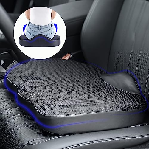 Decompression Cushion, Comfort Memory Foam Seat Cushion for Car Seat Drivers, Tailbone (Coccyx) Pain Relief Cushion, Office Chair Cushion (Black) - color: Black