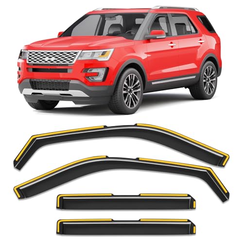 in-Channel Window Rain Guards Fit for Ford Explorer 2011-2019 Rain Guard Extra Durable Side Window Deflectors Low Profile Window Vent Visors Vent Shades Exterior Car Accessories - size: For 2011-2019 Ford Explorer