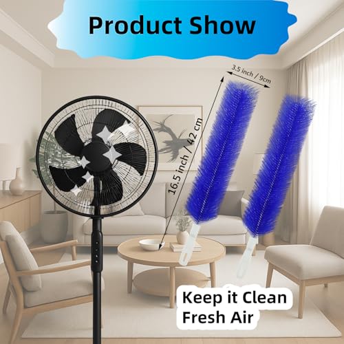 Fan Cleaning Brush, Bendable Fans Duster Fan Cleaner for Your Electric Fans Reusable Dust Cleaner Microfiber Head Dusting Brush for Air Conditioning, Home Car Vents, Curtain, Shutters 2 Pcs Blue - color: Blue