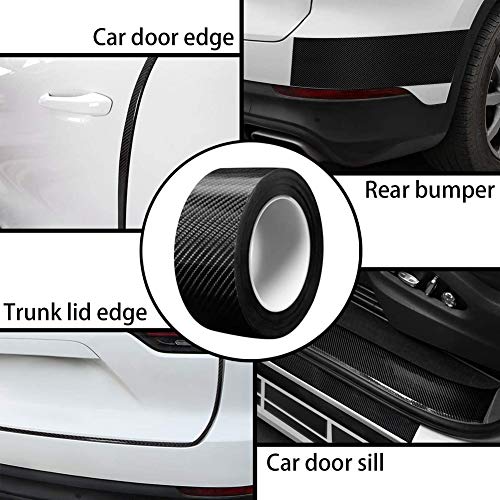Automotive Car Door Edge Entry Guards Door Sill Protector Strip 5D Carbon Fiber Vinyl Wrap Film Paint Threshold Scuff Plate Protectors Anti-Collision for Most Vehicles (Black, 2in*33FT) - size: 2in*33FT