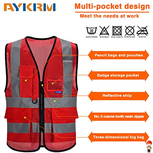 A-SAFETY Xsmall Red work vest class 2 - color: Red Mesh, size: X-Small