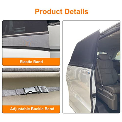 2 Packs Mesh Car Window Screen for MPV Sliding Door,Single Layer Sunshade for Large Square Car Truck Windows - size: Single Layer XL