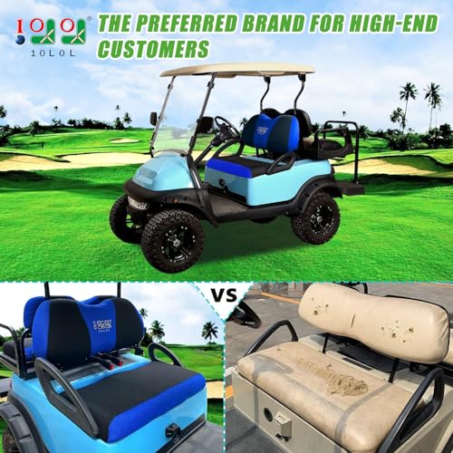 10L0L Golf Cart Seat Covers for Yamaha G29 Drive2 Club Car Precedent Tempo, Breathable Mesh Bench Seat Cover, No Drilling Front Seat Cushion, All-Season Comfort Gray Black - color: Black and Blue