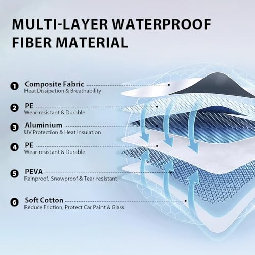 Heavy-Duty SUV Car Cover Waterproof All Weather for Universal SUV, Outdoor Rain Sun Snow UV Protection, Indoor Dust and Scratch Resistant YL (187 * 75 * 69 inch)