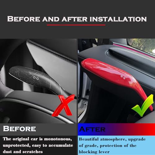 YHCDSEA Steering Lever Cover for Tesla Model Y Juniper, Gear Shift Cover Accessory - Decorative Cover (My Juniper-Red) - style: MY Juniper-Red