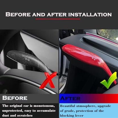 YHCDSEA Steering Lever Cover for Tesla Model Y Juniper, Gear Shift Cover Accessory - Decorative Cover (My Juniper-Red) - style: MY Juniper-Red