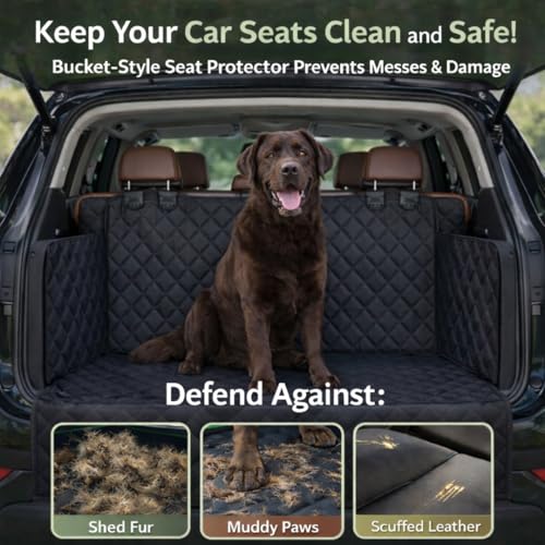 Zoyan&Co Waterproof SUV Cargo Liner for Dogs, Heavy Duty Oxford Fabric Pet Cargo Cover with Bumper Flap Protector, Non-Slip Scratchproof Dog Seat Mat for SUVs, Sedans, Universal Fit