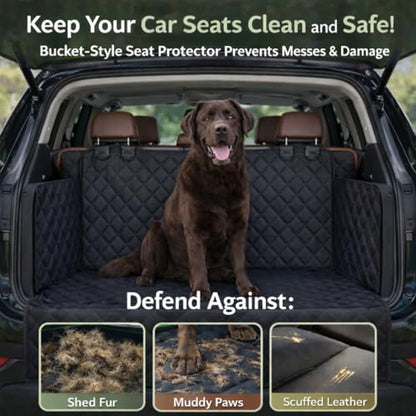 Zoyan&Co Waterproof SUV Cargo Liner for Dogs, Heavy Duty Oxford Fabric Pet Cargo Cover with Bumper Flap Protector, Non-Slip Scratchproof Dog Seat Mat for SUVs, Sedans, Universal Fit