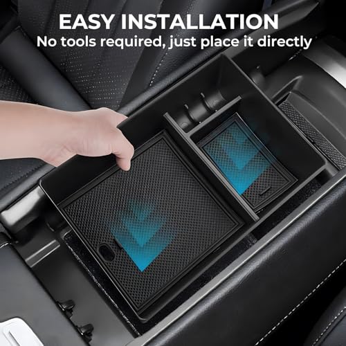 Center Console Organizer Tray Storage Box for Mercedes Benz EQS 450+ 400 580 AMG SUV/EQE 350 350+ 500, Interior Accessories Insert Tray Storage Box for 2026 2025 2024 2023 EQS/EQE, Black - style: 1) Fits for 2023-2026 EQS/EQE, Center