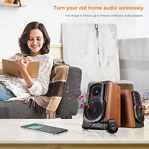Bluetooth Receiver/Car Kit, Bluebyte Clip Wireless Audio Receiver for Headphones car Audio,Wireless Adapter Support Hands-Free Calling,Bluetooth 5.0 Low Latency for Music(Glossy Black).