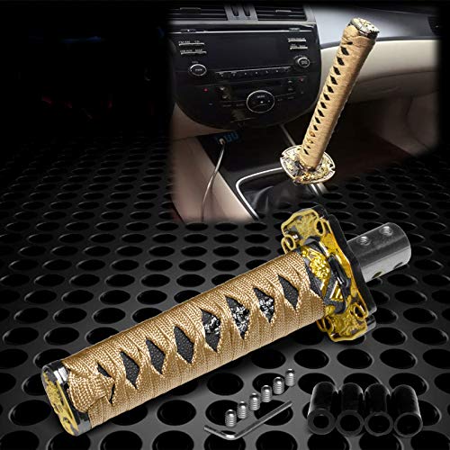 JDMBESTBOY Samurai Sword Gold Black Shift Knob Shifter Alloy Katana Adapters Universal 20cm - color: Gold Black, size: 20cm
