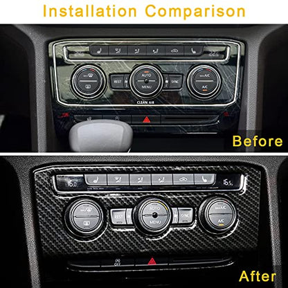 for Volkswagen Atlas 2018 2019 2020 2021 2022 2023 Atlas Cross Sport Accessories, Center Console Knob Panel Cover ABS Carbon Fiber Texture - size: CENTER KNOB PANEL COVER-1PC