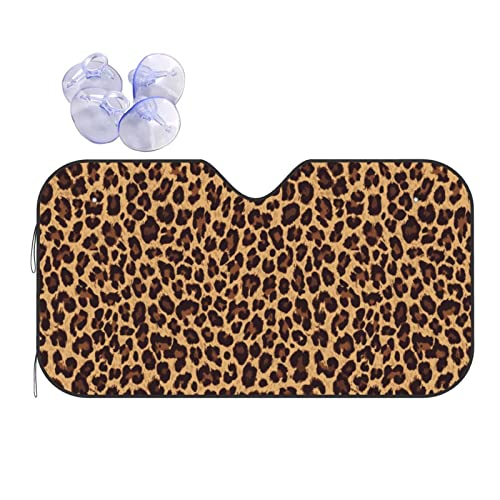 Leopard Car Windshield Sunshade Front Window Sun Visor Protector Foldable Shield Cover for Truck SUV - color: White3