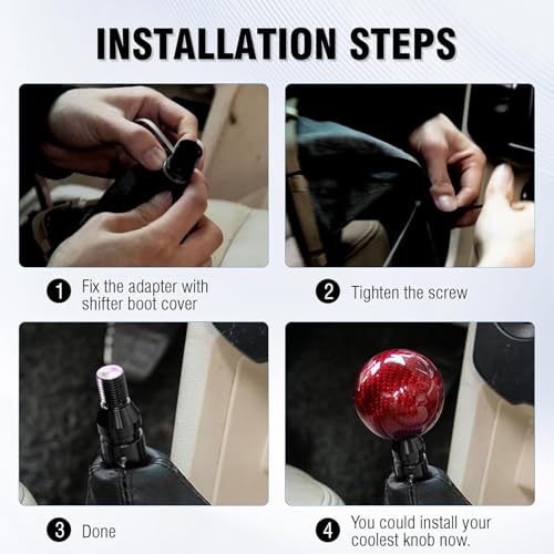 Universal Gear Shift Knob Adapter 10x1.5,Aluminum Alloy Shifter Knob Adapter,Gear Shift Adapter for Non-Threaded Manual Shifters M10x1.5(Black) - color: M10×1.5(Black)