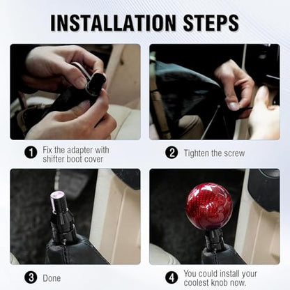 Universal Gear Shift Knob Adapter 10x1.5,Aluminum Alloy Shifter Knob Adapter,Gear Shift Adapter for Non-Threaded Manual Shifters M10x1.5(Black) - color: M10×1.5(Black)