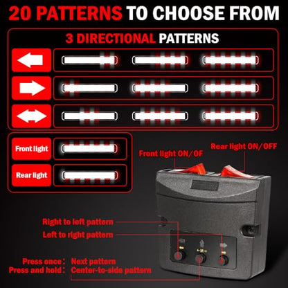 ASPL 46 inch 220 LED Rooftop Low Profile Strobe Light Bar Emergency Warning Beacon Car Hazard Flashing Construction Roof Lights Bars for Trucks Tow Automotive Construction Vehicle (Red/White - color: Red/White
