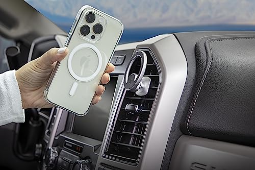 Scosche MagicMount MEMSV Elite2 Magnetic Phone Mount for Car Vent, MagSafe Phone Holder with 360° Adjustable Magnet Head, Cell Phone Stand Compatible with iPhone 16/15/14/13/12 & MagSafe Case, Silver - style: MagSafe Vent