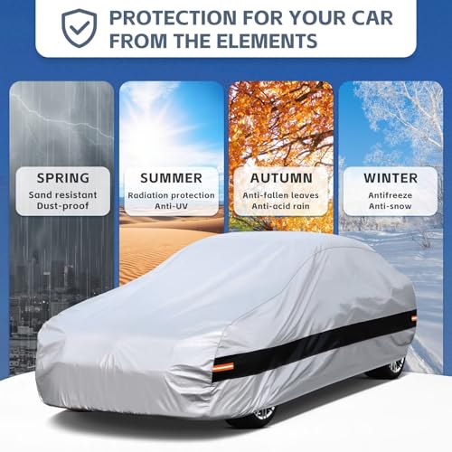 10 Layers Car Cover Custom Fit for BMW Z4 E85, E89, G29 (2009-2025), Waterproof All Weather for Automobiles, Outdoor Full Cover Sun Dust Rain Protection with Cotton. Silver - size: Custom Fit for Bmw Z4
