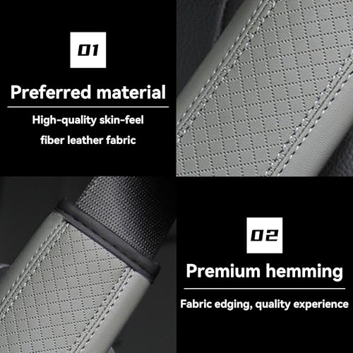 2PCS Car Seat Belt Cover, Soft Shoulder Strap Covers Harness Pads, Safety Leather Seatbelt Comfort Driving Cushion Protect Your Shoulder and Neck Universal for Car, SUV,Truck (Gray) - color: Gray
