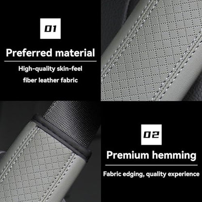 2PCS Car Seat Belt Cover, Soft Shoulder Strap Covers Harness Pads, Safety Leather Seatbelt Comfort Driving Cushion Protect Your Shoulder and Neck Universal for Car, SUV,Truck (Gray) - color: Gray