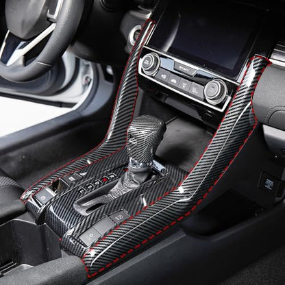 YINGTUU for Honda Civic Accessories 10th Gen 2016 2017 2018 2019 2020 2021 Side Gear Shift Panel Frame Trims Carbon Fiber Pattern - color: Side Gear Shift Panel Strips Trims