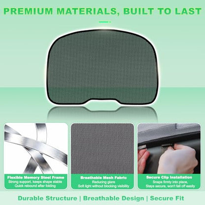 Rear Window Sun Shade for 2020-2024 Model Y, Custom Fit Back Windshield Shade, Breathable Mesh UV Protection Heat Reduction for Baby & Passengers, Clear Rear View, Easy Clip-On Install - size: Model Y(2020-2024)-Rear Windshield
