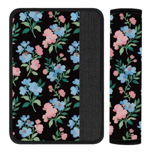 2Pcs Seat Belt Cover Pad 11 Inch Long Seat Belt Cushion Soft Comfort Shoulder Strap Protector Neck Pad Auto Accessory Decoration for Car Truck SUV Bag Backpack Pink Blue Floral - color: Pink Blue Floral