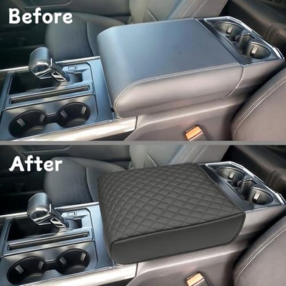 Zxiaochun Center Console Cover for 2021 2022 2023 2024 2025 2026 Ford F150, Armrest Lid Leather Protector, Middle Console Cushion Interior Accessories (Bucket Seat Only) - size: For 2021+ F150 Bucket Console