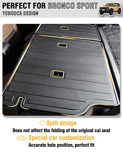 Cargo Liner Compatible with 2021-2025 Ford Bronco Sport Trunk Mat Back Seat Cover Protector(Backrest+Trunk Mat) - size: For 2021-2025 Ford Bronco Sport