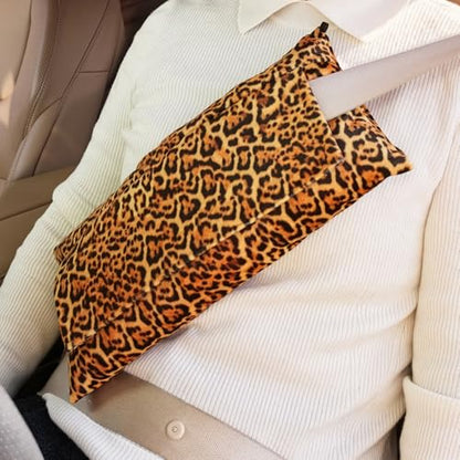Super Soft Seatbelt Pillow, Seat Belt Pillow for Mastectomy Post-Surgery, Seat Belt Cushion for Heart Surgery Recovery, Hysterectomy Abdominal Incision Recovery Seatbelt (Leopard, Large) - color: Leopard