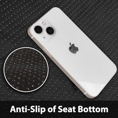 CAR PASS Memory Foam Mesh Bling Diamond Car Seat Cover 2 Front Seat Breathable Soft Sponge Universal Shining Glitter Sparkly Crystal Fit Armrest Automotive Truck SUV Cute Women Girl, Silver Rhinestone - color: Silver Mesh, size: Two Front Seats