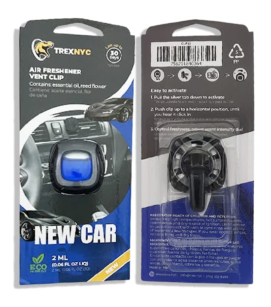 Car Air Fresheners Vent Clips, Essential Odor Eliminator, Perfect Scented Accessories, Long Lasting Fragrance Up to 30 Days, 0.07 FL.OZ (New Car, 1 Pack) - size: 1 Count (Pack of 1)